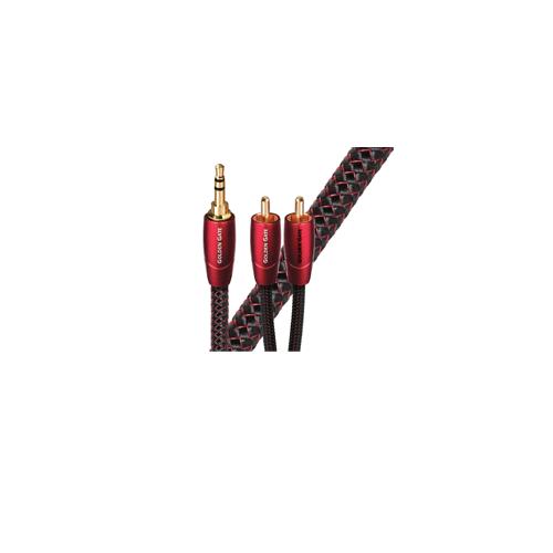 AUDIOQUEST GOLDG03MR Golden Gate 3M 3.5mm to 2 RCA Cable Hire