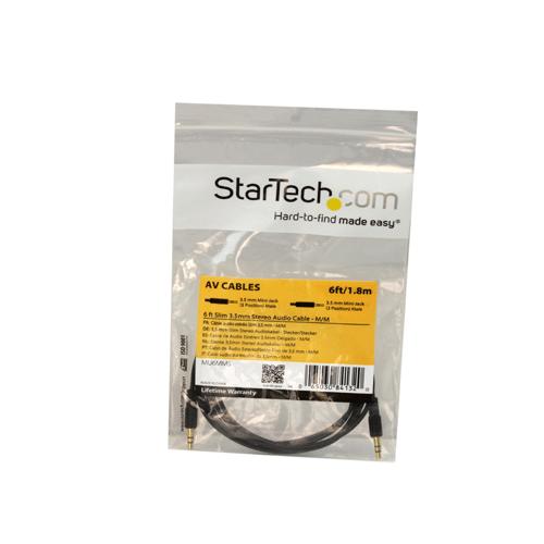 StarTech MU6MMS 6ft Slim 3.5 Stereo Audio Cable Hire