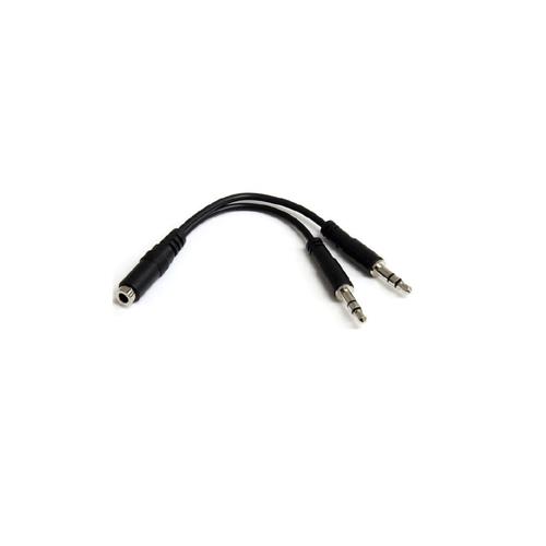 StarTech MUYHSFMM 3.5mm 4 Position to 2x 3 Position 3.5mm Headset Splitter Adapter Cable Rent  